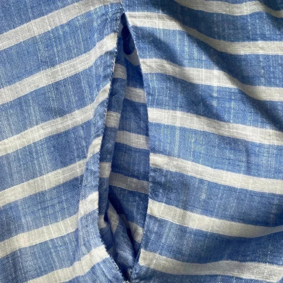 GAP Blue and White Stripes 100% Cotton Sleeveless Button Front Dress Size 4 - Picture 7 of 9